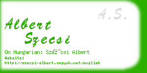 albert szecsi business card